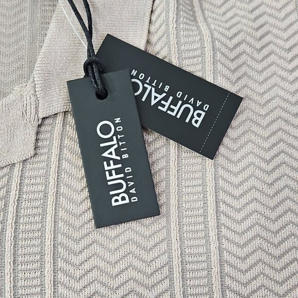 Buffalo David Bitton Men's Button-Up Sweater Men's L Jute Brown Textured NWT - Picture 5 of 14